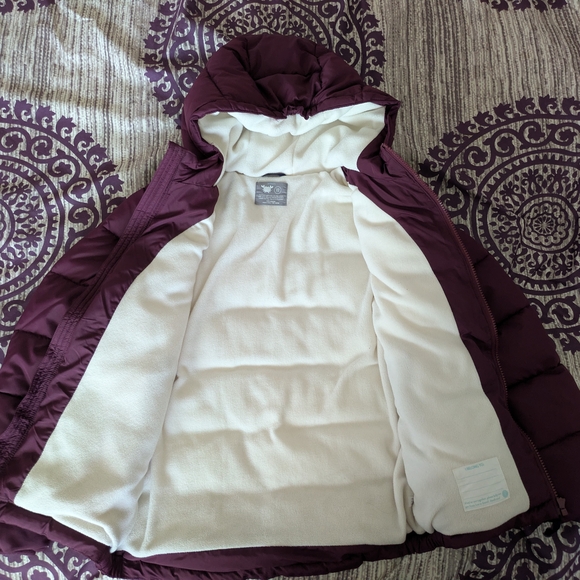 Kids Burgundy Puffer Jacket - Picture 2 of 5